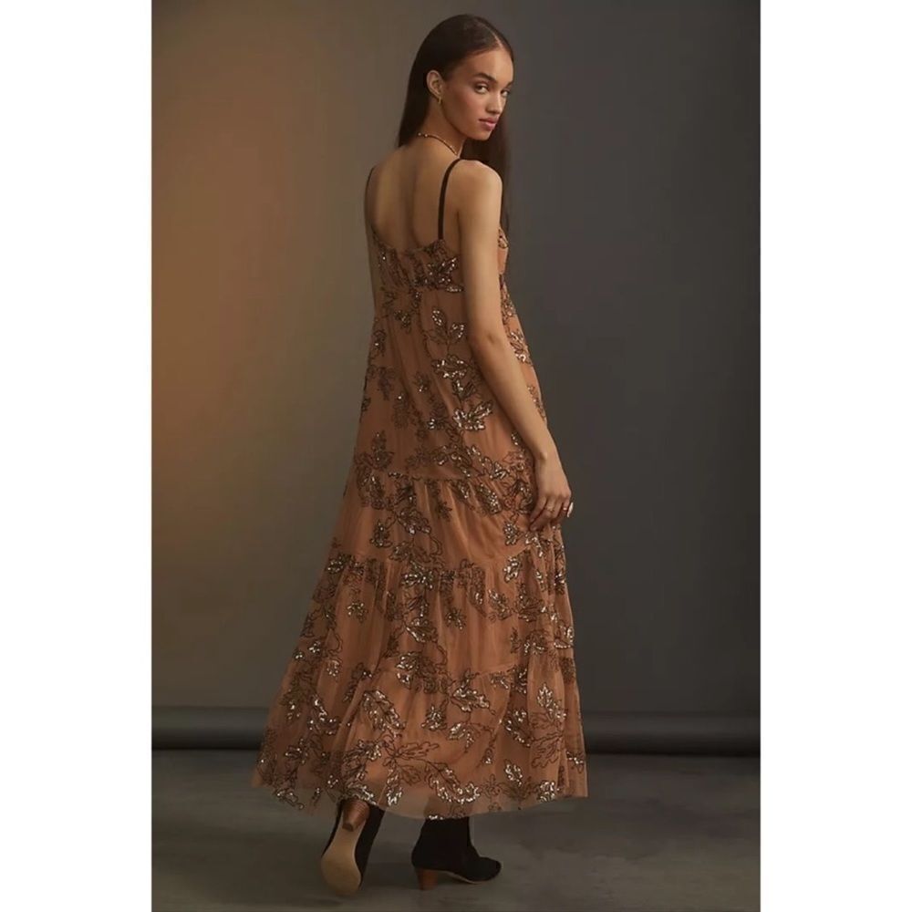Anthropologie Maeve Sequined Tulle Maxi Dress Size XXS - Picture 9 of 14